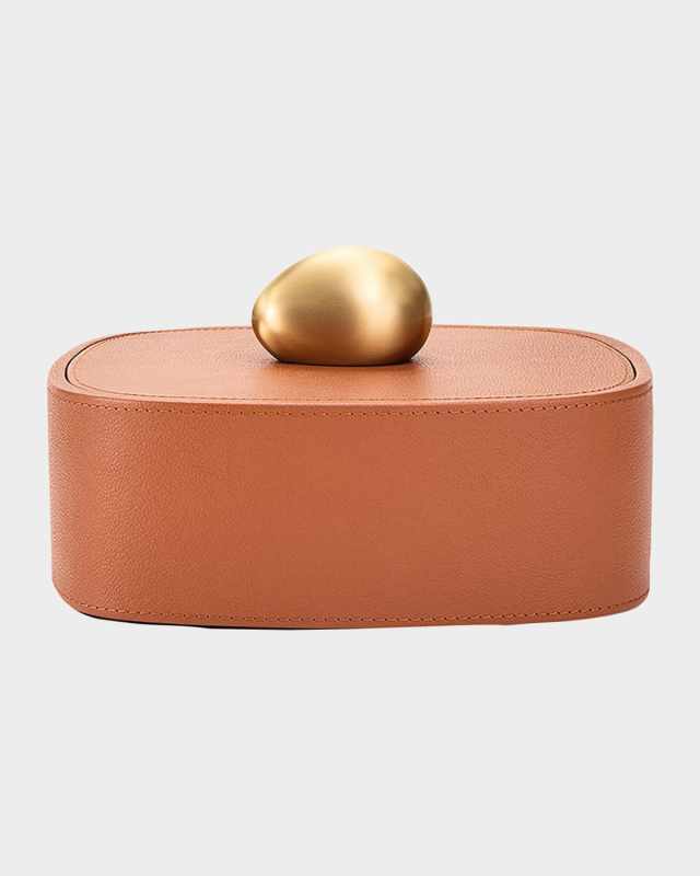 Pebble Square Leather Trinket Box